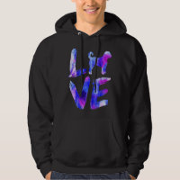 Love Labradoodle Watercolor Blue Dog Mãe Pai 1