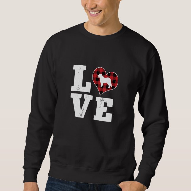 Moletom Love Leonberger Dog Lover Gifts Buffalo Plaid Vale (Frente)