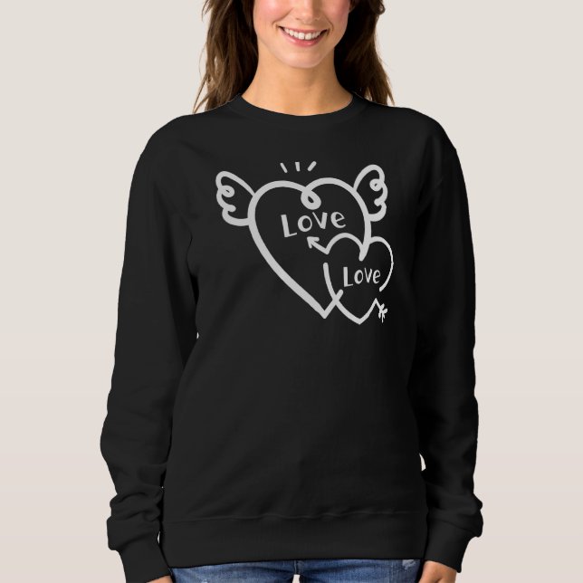Moletom Love Love Heart Arrow Wings Graphic Design (Frente)