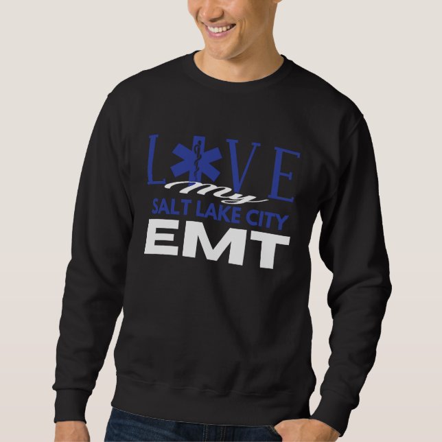 Moletom Love My Salt Lake City Utah EMT for EMT (Frente)
