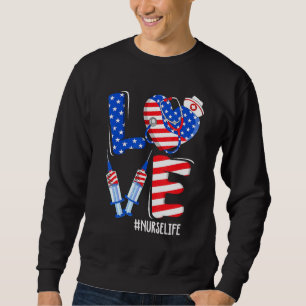 Moletom Love Nurs Life Scrub 4 De Julho American Flag Pa