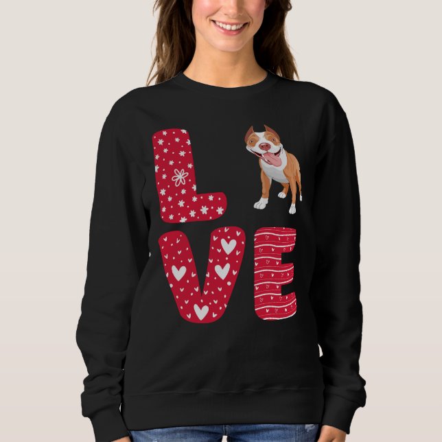 Moletom Love Pitbull Dia de os namorados (Frente)