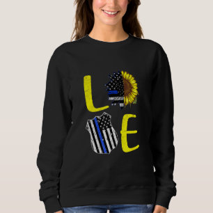 Moletom Love Police Blue Line Sunflower Art