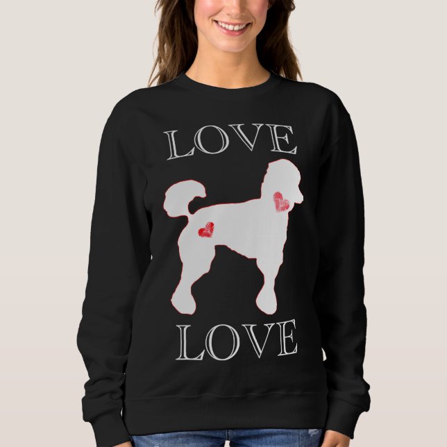 Moletom Love Poodles Heart White (Frente)