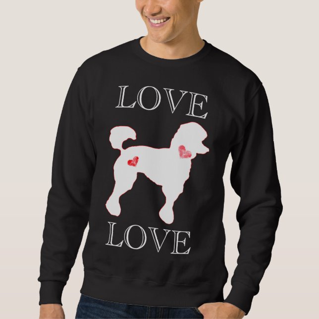 Moletom Love Poodles Heart White (Frente)