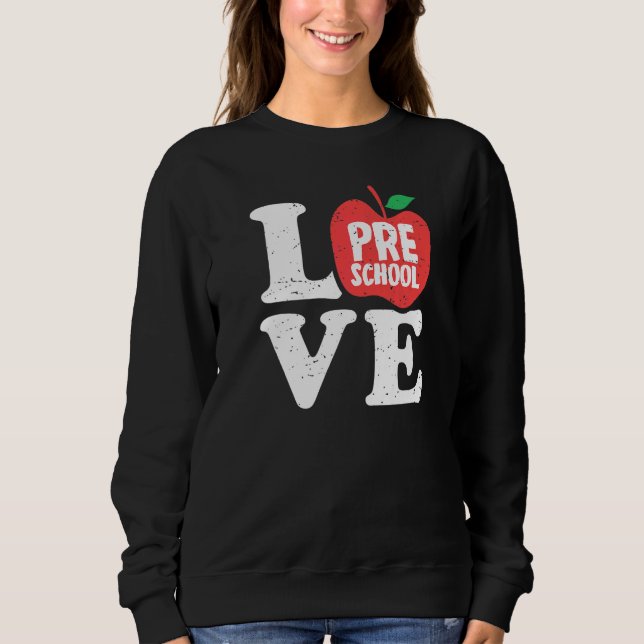 Moletom Love Preschool Apple Student Teacher (Frente)