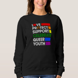 Moletom Love Protect Support Celebrate Queer Youth Lgbtq G