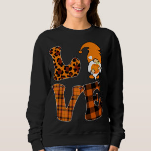 Moletom LOVE Pumpkin Gnomo Queda Autumn Lepard Xadrez Chec