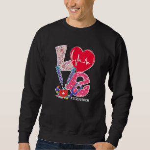 Moletom Love Stethoscope Scrub Tech Life Valentine Day Nur