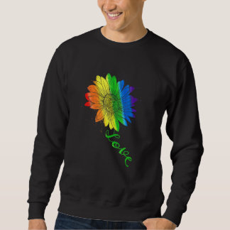 Moletom Love Sunflower Floral Lgbtq Rainbow Flag Orgulho g