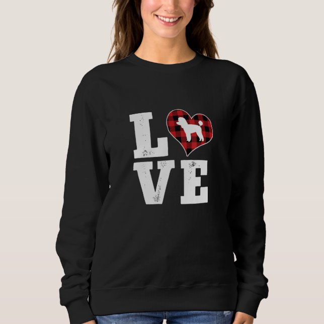 Moletom Love Toy Poodle Dog Lover Gifts Buffalo Plaid Vale (Frente)