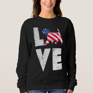 Moletom Love West Highland Terrier Westie EUA Flag