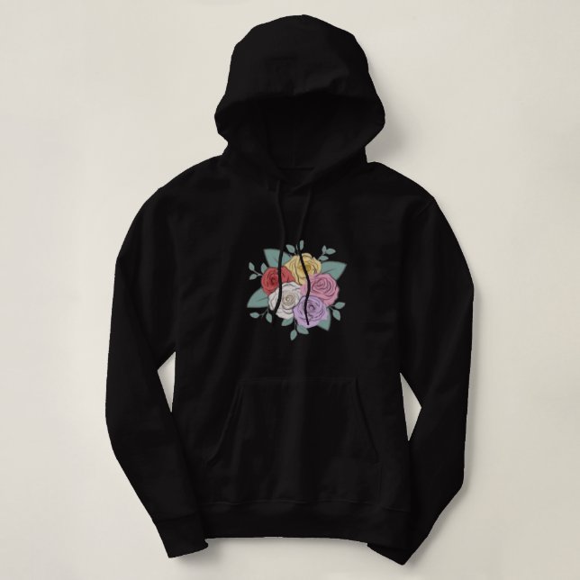 Moletom Lovely Rose Girl Vibes Hoodie design  (Frente do Design)
