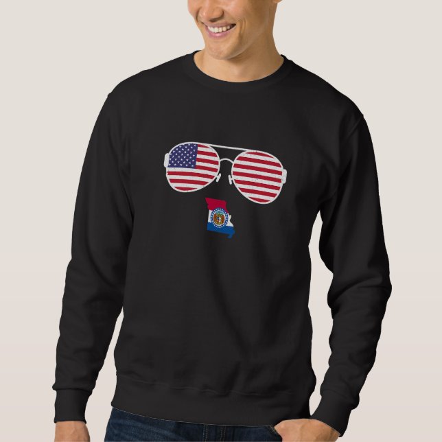 Moletom Loving Missouri Flag e USA Flag Sunglass Orud (Frente)
