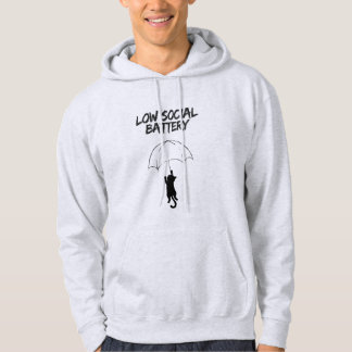 Moletom Low Social Battery – Editable Quote Cat Hoodie