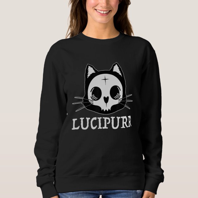 Moletom Lucifer Occult Satanic Cat Lucipurr Antichrist Bap (Frente)
