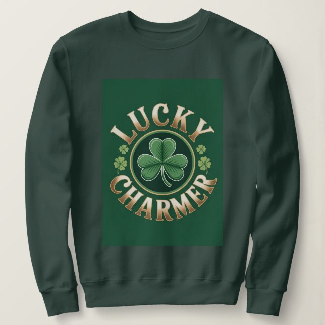 Moletom Lucky Charmer Women's Forest Green Sweatshirt (Frente do Design)