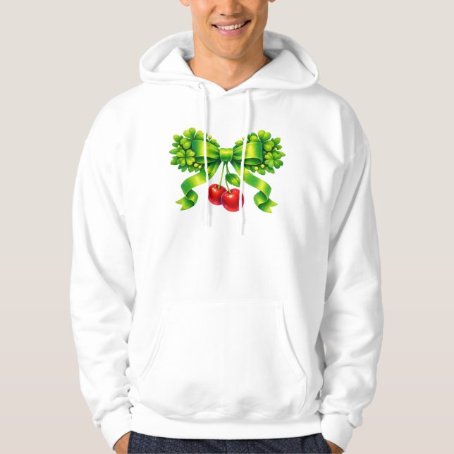 Moletom Lucky Clover Bow with Cherries Green Design (Frente)