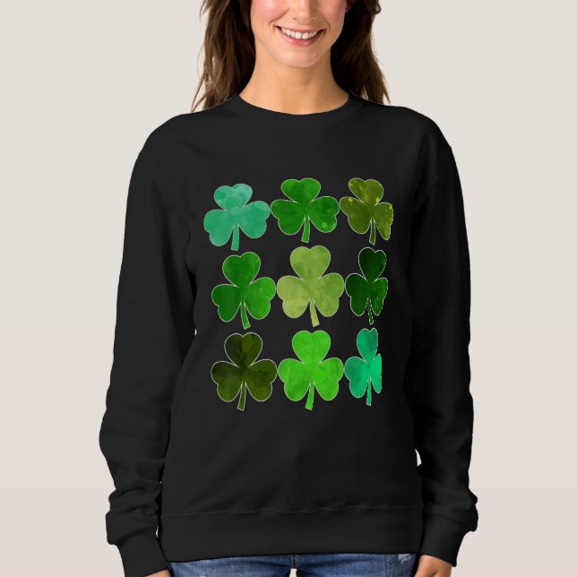 Moletom Lucky Clover Green Shamrock Irish Funny st patrick (Frente)
