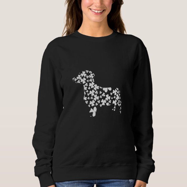 Moletom Lucky Dachshund Cute Irish Shamrock St Patricks C (Frente)