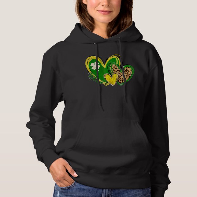 Moletom Lucky Heart Leaopard Feliz Rua Patrick S Day Irish (Frente)