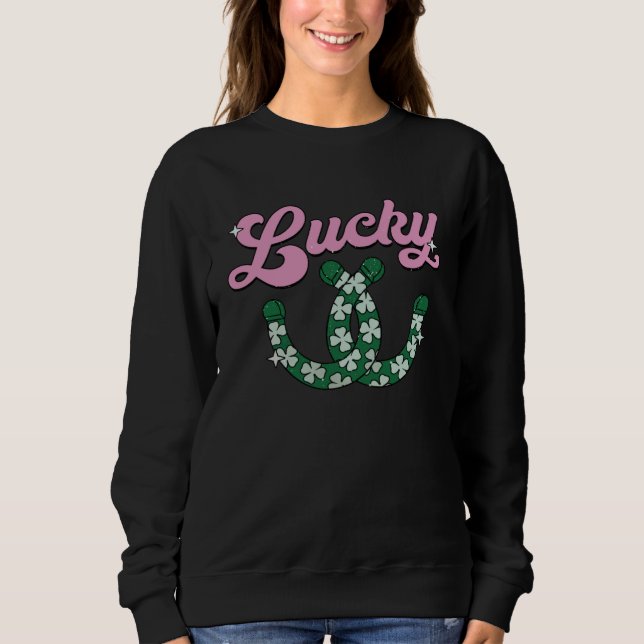 Moletom Lucky Horseshoe Western St Patrick s Day Lucky Rod (Frente)