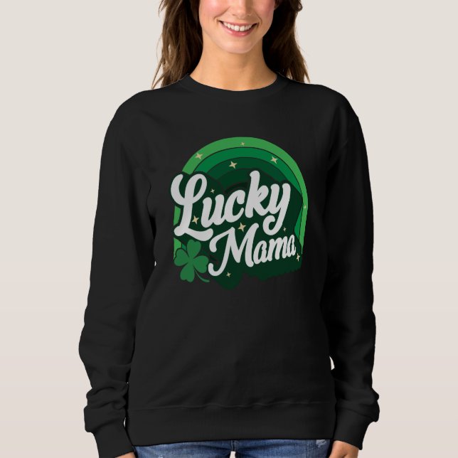 Moletom Lucky Mama Shamrock Women St Patrick's Day Ireland (Frente)