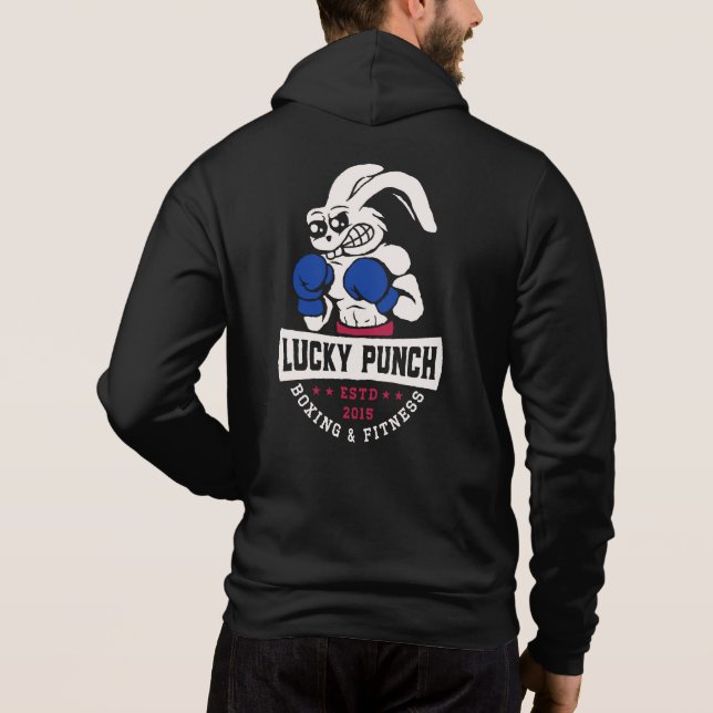 Moletom Lucky Punch Boxing - banner azul (Verso)