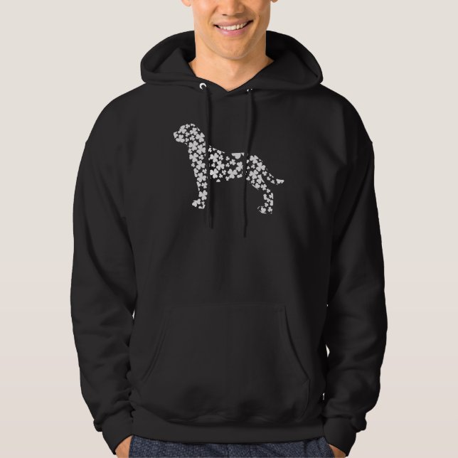 Moletom Lucky Rottweiler Cute Irish Shamrock St Patricks C (Frente)