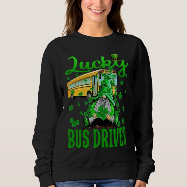 Moletom Lucky School Bus Driver St Patrick's Day Saint Pad (Frente)