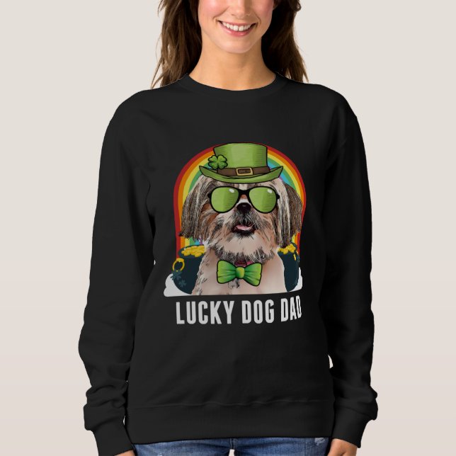 Moletom Lucky Shih Tzu Dog Dad St Patricks Day (Frente)