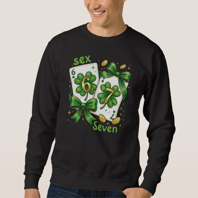 Moletom Lucky Six Seven Playing Cards, St Patricks Day (Frente)