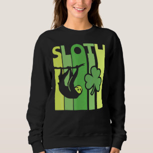 Moletom Lucky Sloth Dia de São Patrício Irish Vintage Retr