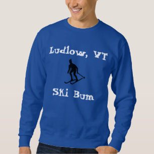 Moletom Ludlow, VT, Icy Trail Ski Bum (esquiando o leste)