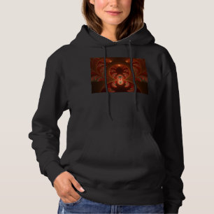Moletom Luminoso fractal moderno laranja vermelho abstrato
