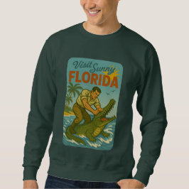 Moletom Luta de Jacaré na Flórida | Divertido Retro Costei