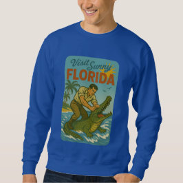 Moletom Luta de Jacaré na Flórida | Divertido Retro Costei