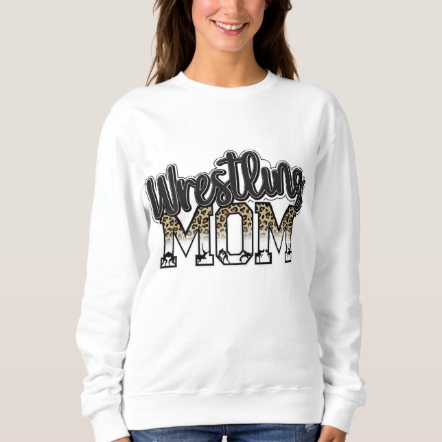Moletom Luta Mãe Leopard Engraçada Luta Presente Para Wo (Frente)