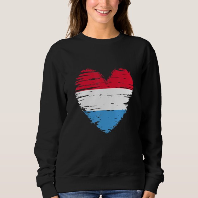 Moletom Luxembourg Heart Luxembourg Flag Luxembourg Pride (Frente)