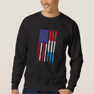 Moletom Luxemburgo Raiz Half American Flag Patriótico Luxe
