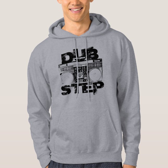 Moletom Luz de Dubstep Boombox - Hoodie cinzento (Frente)