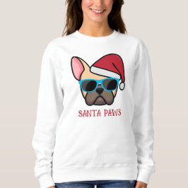 Moletom Luz Divertida Fawn Frenchie Papai Noel Patas Natal