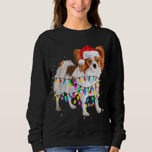 Moletom Luzes de Natal bonitas Papillon Cachorro Bonito pr