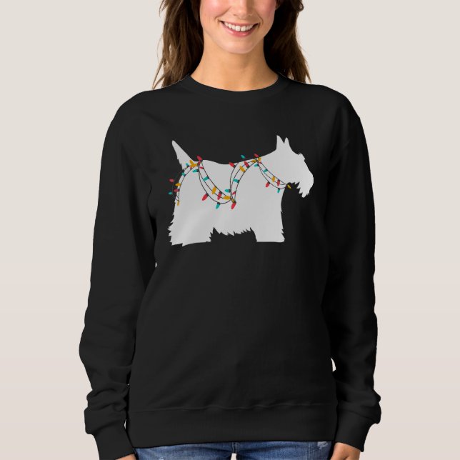 Moletom Luzes de Natal Cachorro Terrier Escocês (Frente)