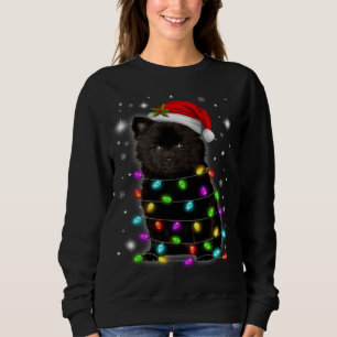 Moletom Luzes de Natal de Santa Hera, Pomeraniana Negra En