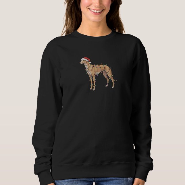 Moletom Luzes de Natal do Greyhound - Cachorro do Papai No (Frente)