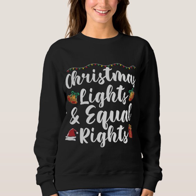 Moletom Luzes de Natal e direitos iguais (Frente)