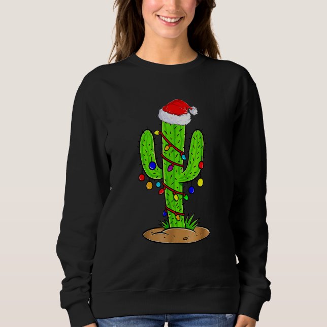 Moletom Luzes de Natal Papais noeis de Cactus (Frente)