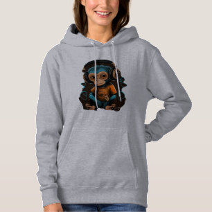 Moletom Macaco Bonito Ouvindo Música, Música Macaco Imerso