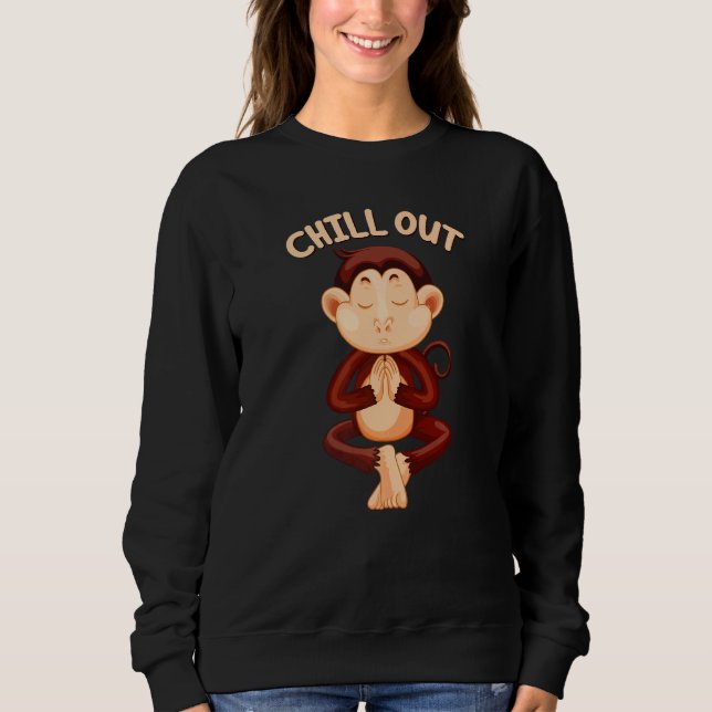 Moletom Macaco Chill Out Macaco Fazendo Yoga (Frente)